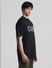 Black Logo Ribbon Detail Oversized T-shirt_413188+3