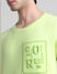 Green Applique Print Crew Neck T-shirt_413189+5