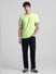 Green Applique Print Crew Neck T-shirt_413189+6