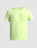 Green Applique Print Crew Neck T-shirt_413189+7