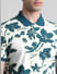 White Floral Print Polo T-Shirt_413190+5
