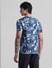 Blue Printed Crew Neck T-shirt_413194+4