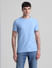 Blue Crew Neck T-shirt_413198+2