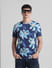 Blue Floral Crew Neck T-shirt_413200+1