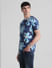Blue Floral Crew Neck T-shirt_413200+3