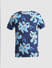 Blue Floral Crew Neck T-shirt_413200+7
