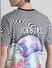 White Illusion Print Crew Neck T-shirt_413204+5