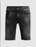 Black Low Rise Washed Denim Shorts_413209+6