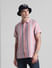 Pink Striped Short Sleeves Shirt_413211+1