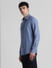 Blue Dobby Cotton Full Sleeves Shirt_413218+3