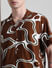 Brown Printed Short Sleeves Shirt_413221+5