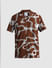Brown Printed Short Sleeves Shirt_413221+7