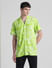 Neon Green Abstract Print Shirt_413223+2