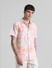 Peach Linen Blend Printed Shirt_413231+1