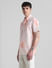 Peach Linen Blend Printed Shirt_413231+3