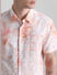 Peach Linen Blend Printed Shirt_413231+5