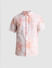 Peach Linen Blend Printed Shirt_413231+7