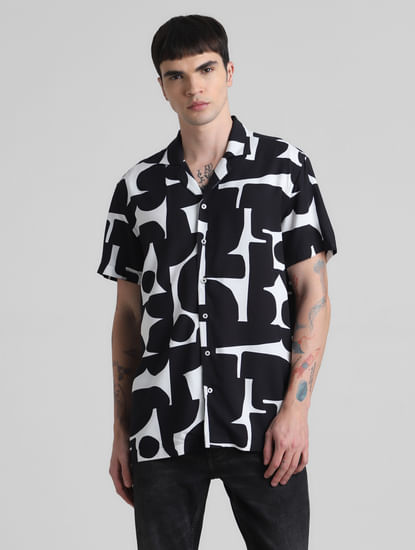 Black Abstract Print Shirt