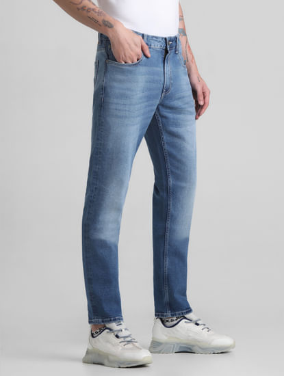 Blue Low Rise Ben Skinny Fit Jeans|249572101-Medium-Blue-Denim