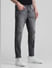 Grey Mid Rise Distressed Brak Slim Jeans_413255+2