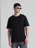 Black Oversized Crew Neck T-shirt_413256+1