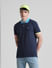 Blue Contrast Tipping Polo T-shirt_413260+1