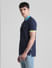 Blue Contrast Tipping Polo T-shirt_413260+3