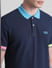 Blue Contrast Tipping Polo T-shirt_413260+5