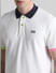 White Contrast Tipping Polo T-shirt_413261+5