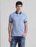 Blue Printed Polo T-shirt_413262+2