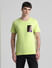 Green Applique Pocket T-shirt_413265+2