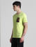 Green Applique Pocket T-shirt_413265+3