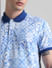 Light Blue Printed Polo T-shirt_413266+5