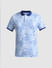 Light Blue Printed Polo T-shirt_413266+7
