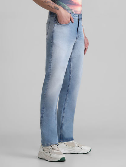 Light Blue Mid Rise Clark Regular Fit Jeans