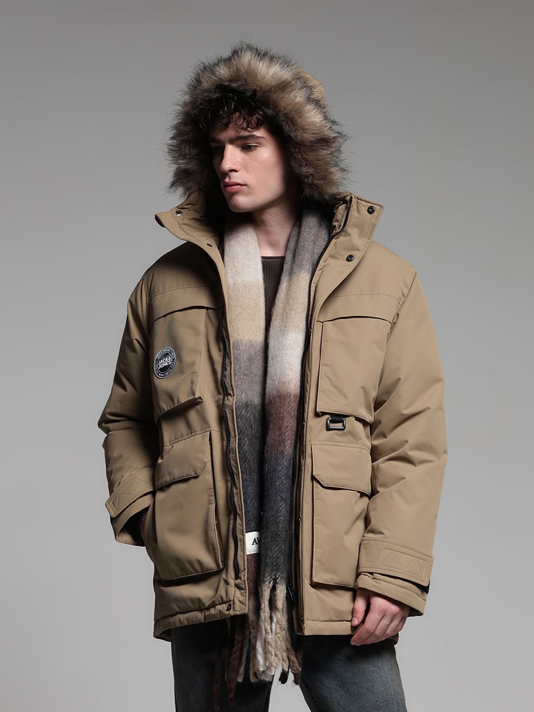 Jack and jones fur jacket best sale