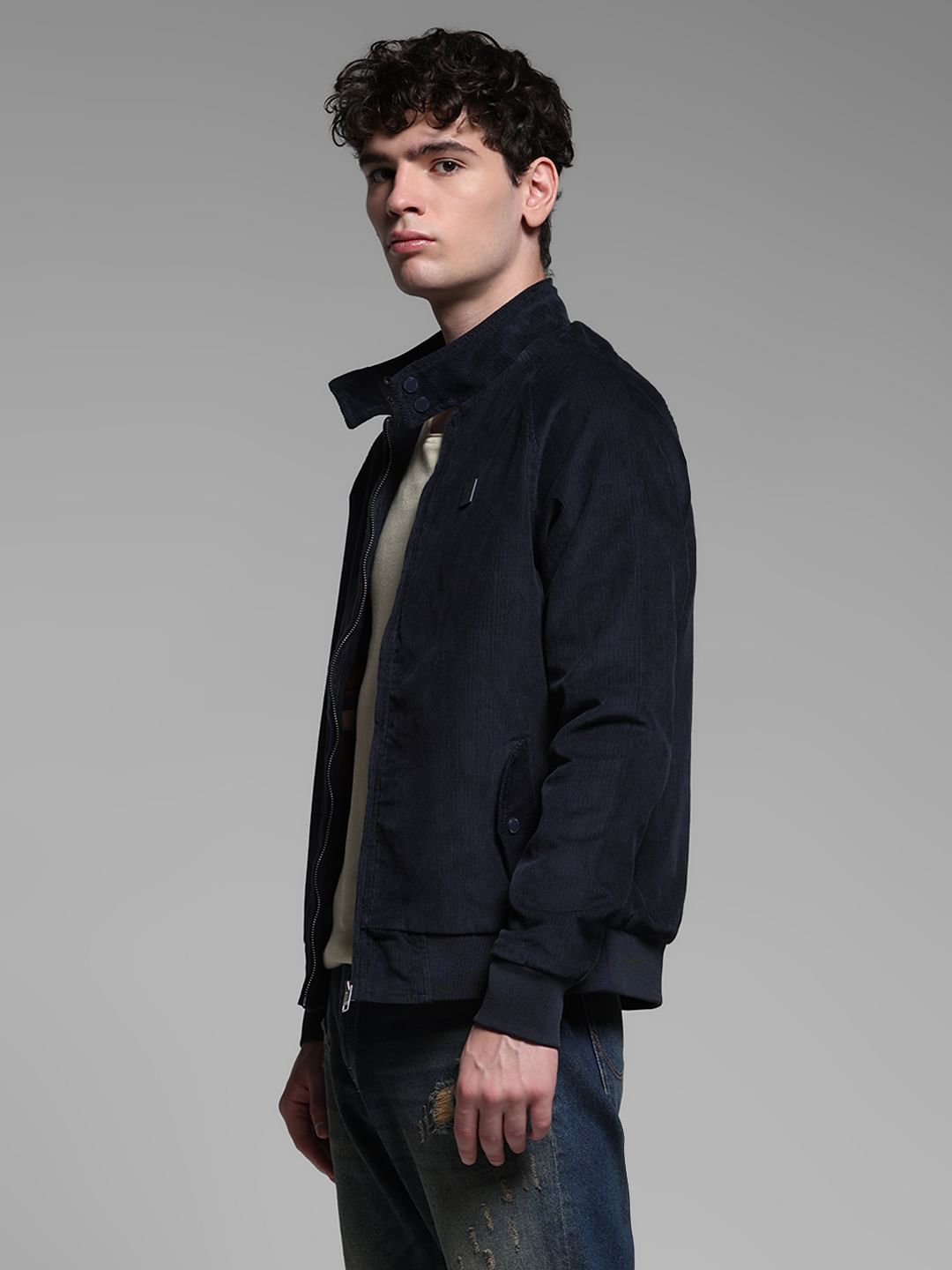 High neck bomber jacket best sale