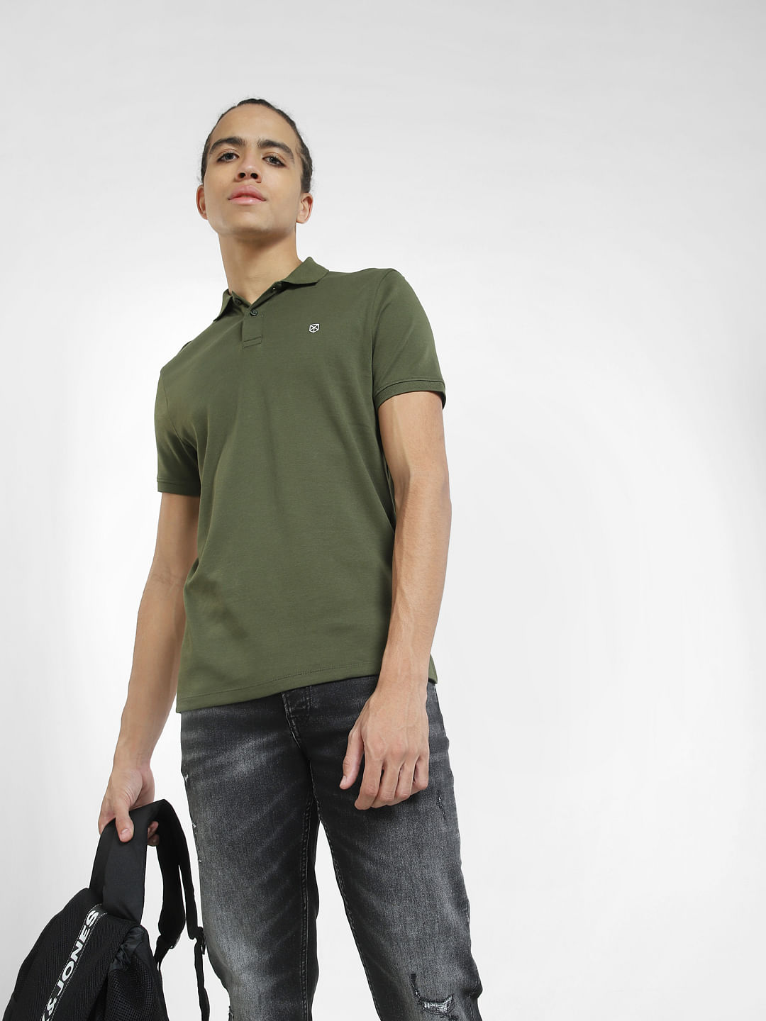 Dark Green Polo Neck T shirt