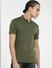 Dark Green Polo Neck T-shirt_407106+1