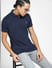 Navy Blue Polo Neck T-shirt_407104+2