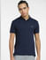 Navy Blue Polo Neck T-shirt_407104+1