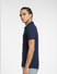 Navy Blue Polo Neck T-shirt_407104+3