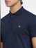 Navy Blue Polo Neck T-shirt_407104+5
