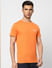 Orange Logo Print Crew Neck T-shirt_399079+3