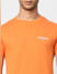 Orange Logo Print Crew Neck T-shirt_399079+5