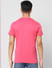 Pink Logo Print Crew Neck T-shirt_399081+4