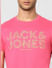 Pink Logo Print Crew Neck T-shirt_399081+5