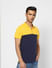 Yellow Colourblocked Polo T-shirt_399085+3