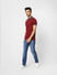 Red Contrast Tipping Polo T-shirt_399088+6