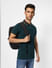 Dark Green Contrast Tipping Polo T-shirt_399089+1